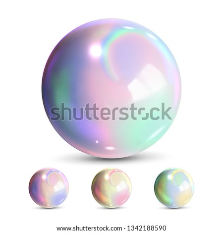 Zdjęcia stock: Sphere Ball Vector Orb Shining Magic Globe Fluid Element Jeweler Perl Shine Glowing Metal Or Pl