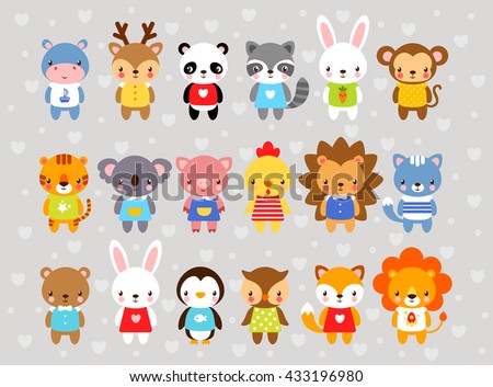 ストックフォト: Set Of Vector Cartoon Illustrations Of A Cute Young Tiger Cub Martial Artist