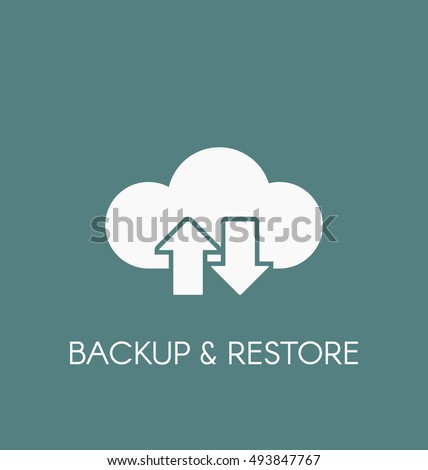 Stockfoto: Cloud Icon With Arrows Down Backup And Restore Data Cloud Download From Data Cloud Internet Traff