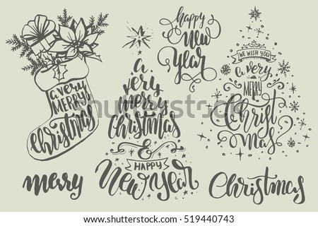 Stok fotoğraf: Sketch With Christmas Tree Decorations Different Forms Isolated On White Background Colorful Festiv