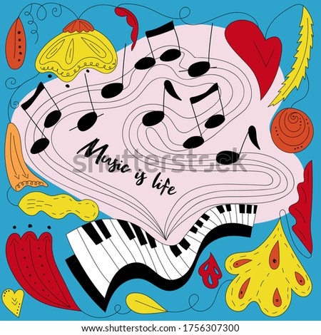 Zdjęcia stock: Cartoon Vector Doodles Classic Music Illustration Bright Colors Musical Picture