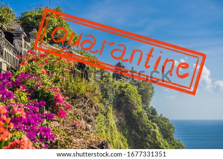 Foto stock: Quarantine Due To Coronavirus Epidemic Covid19 Pura Luhur Uluwatu Temple Bali Indonesia Amazing L