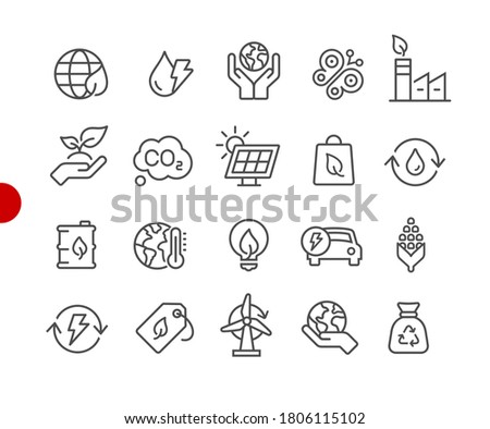 Energy Icons Red Point Series - Vector Line Icons For Your Di Foto stock © Palsur