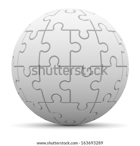 Abstract Sphere Consisting Of Puzzles [[stock_photo]] © cherezoff