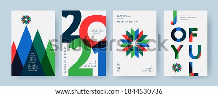 Stok fotoğraf: Green Christmas Tree Card Template Vector Illustration Of Abstr
