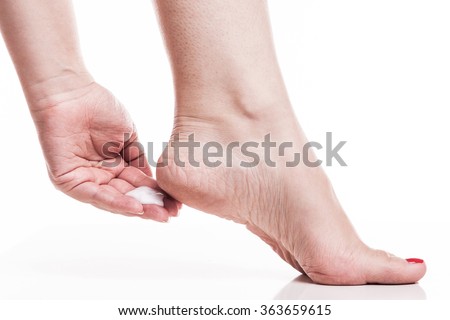 Сток-фото: Care For Dry Skin On The Well Groomed Feet And Heels With The He