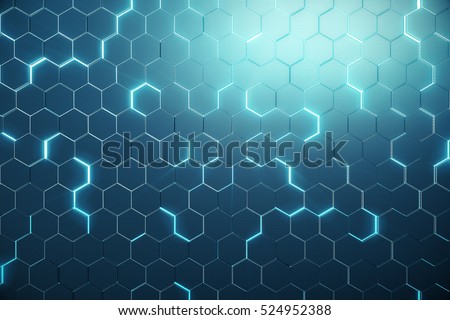 Foto stock: Abstract From Hexagon Wireframe Surface Background Cryptotechno