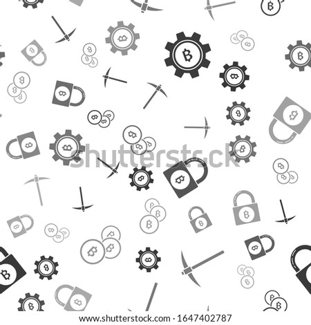 Stok fotoğraf: Crypto Mining Concept Seamless Pattern Pickaxe And Bitcoin Wallpaper Crypto Concept Digital Asset