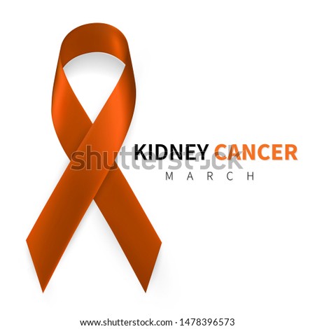 Stock fotó: National Kidney Cancer Awareness Month Realistic Orange Ribbon Symbol Medical Design Vector Illus