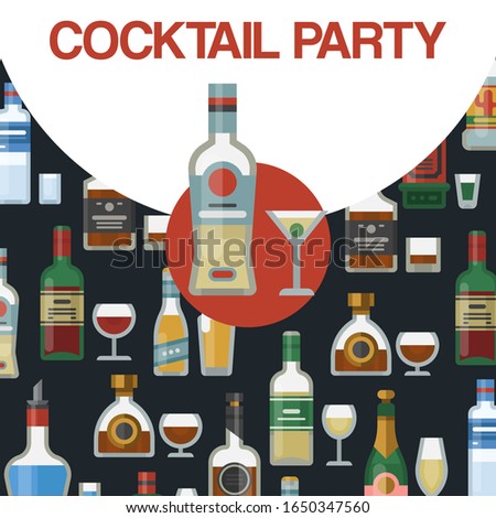 Foto stock: Color Vintage Coctail Party Emblem