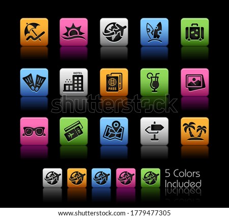 Summer Vacations Icons Colorbox Series Foto stock © Palsur