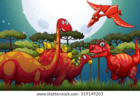 Foto stock: Dinosaur In The Habitat Vector Illustration Of Heterodontosaur