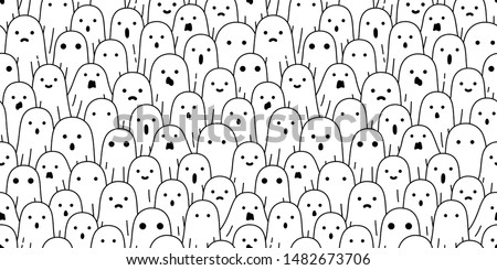 Stock fotó: Texture Of Cute Characters Halloween Holiday Isolated On Striped Background Sketch For Card Seamle