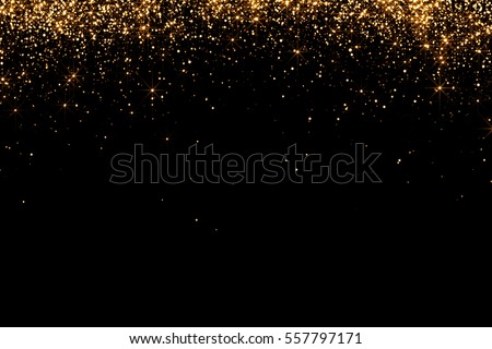 Stok fotoğraf: Champagne Flutes In Golden Sparkle Background With Golden Confet