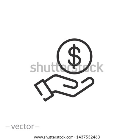 Stok fotoğraf: A Hand Holds Out A Dollar Money Bag On A Background Of A Field Cultivating Tractor Lending Farmers