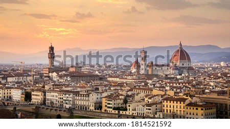 Stock photo: Florence Aerial Skyline Panorama View From Michelangelo Park Sq