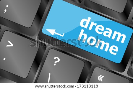 Home Or Real Estate Concept Blue House Button Or Key On A Keyboard Stockfoto © fotoscool