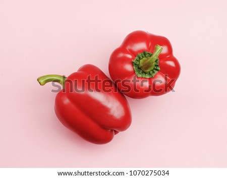 Foto stock: Bell Pepper Slices Isolated Frame With The Copy Space Food Background Pattern Concept Art