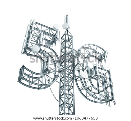 Foto stock: 5g Network On White Background Isolated 3d Illustration