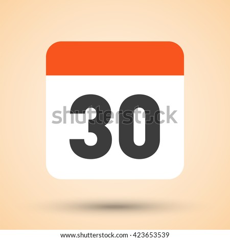 Stock photo: Simple Black Calendar Icon With 30 May Date Isolated On White