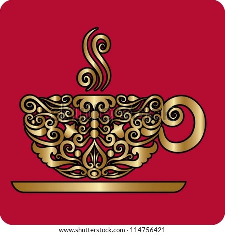 Coffee Carved Artwork Vector Stock fotó © ComicVector703