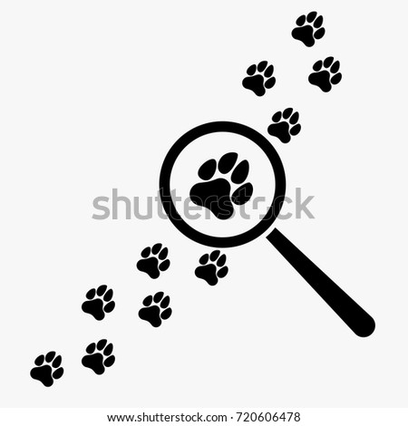 Foto stock: Illustration The Dog With A Magnifying Glass Examines A Snail