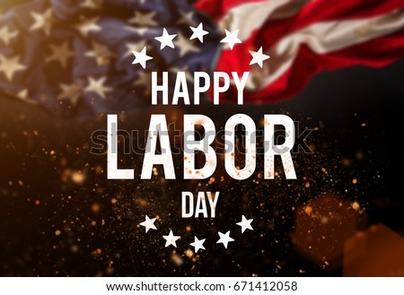 Zdjęcia stock: Happy Labor Day On Grunge United States Of America Flag Abstra