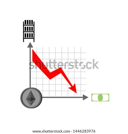 Foto d'archivio: Falling Etherium Graph Decrease In Cryptocurrency Virtual Mone