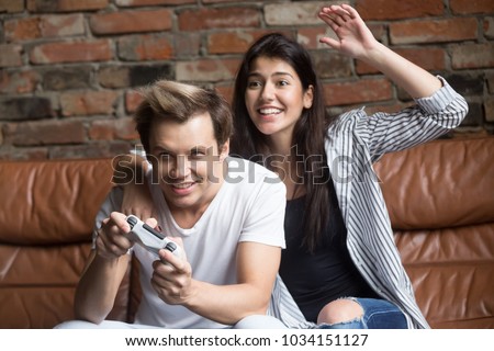 Сток-фото: Image Of Immersed Teenage Gamer Boy Playing Video Games On Compu