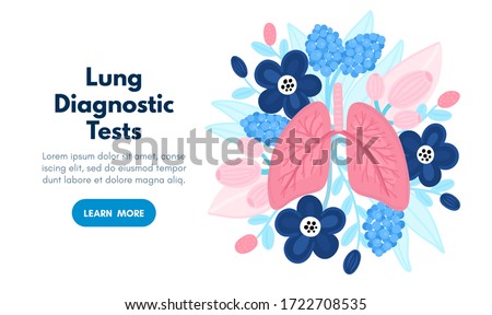 ストックフォト: Vector Healthy Lungs On Flowers Background For Label Advertisement Of Pulmonary Medicine Landing