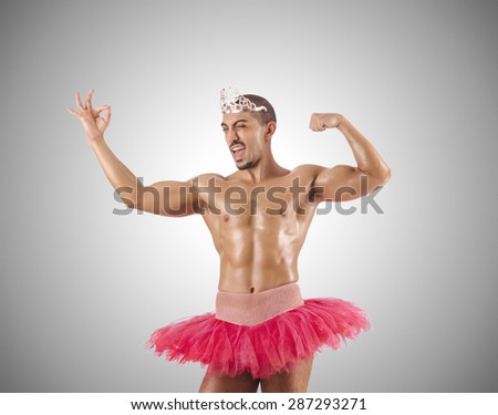 Male Ballet Dancer Leaping Against White Background - Copyspace Stock foto © Elnur