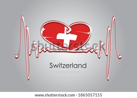 Foto stock: Hands With A Painted Heart And Swiss Flag I Love Switzerland Co