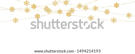 [[stock_photo]]: Gold Streamers For Festive Decoration Isolated On White Backgrou