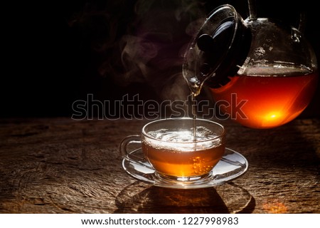 Stock fotó: Closeup Of Hot Water Being Poured Out Of The Kettle