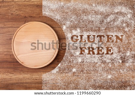 Сток-фото: Gluten Free Words Written In Special Flour - Top View Copy Spac