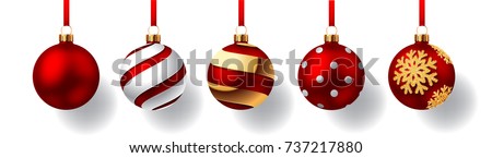 Zdjęcia stock: Red Christmas Balls