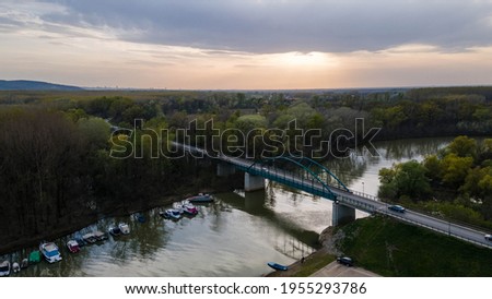 Stock fotó: Aerial Top Down Of Little Boat Jetty