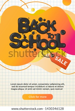 [[stock_photo]]: Dynamic Modern Fluid Mobile For Back To School Sale Banner School Sale Banner Template Design Flas