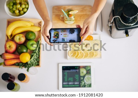Stock photo: Food Blogger Preparing Healthy Beverage
