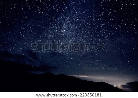 Stockfoto: Night Sky With Lot Of Shiny Stars Natural Astro Background Element Of This Image Furnished By Nasa