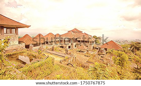 Stok fotoğraf: Abandoned And Mysterious Hotel In Bedugul Indonesia Bali Island