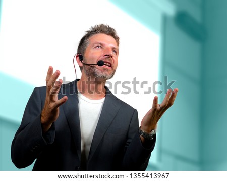 Stockfoto: Attractive Man Speaking Into A Headset