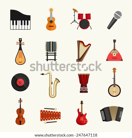 Stock fotó: Set Of Musical Instruments In Club