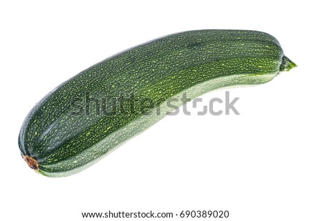Stock fotó: Green Zucchini With Leaf And Flower Isolated On White Background