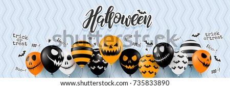 [[stock_photo]]: Halloween Party Flyer Vector Illustration With Scary Faced Pumpkin On Mysterious Moon Background Ho