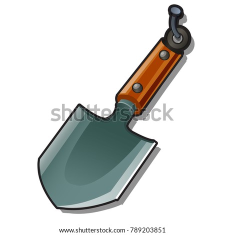Stock fotó: A Small Shovel Hanging On A Nail Isolated On A White Background Cartoon Vector Close Up Illustratio