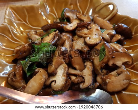 Stok fotoğraf: Homemade Thai Meat With Forest Mushrooms