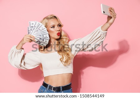 Foto stock: Photo Closeup Of Caucasian Seductive Woman Makeup Holding Exotic