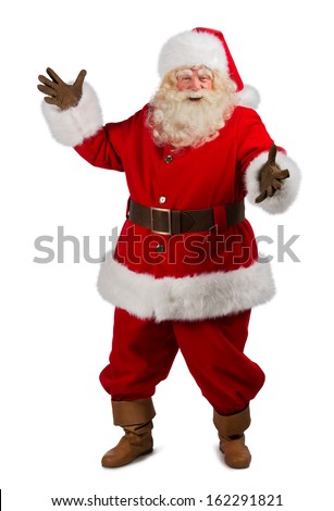 Stock fotó: Santa Claus Portrait Expressing Gesturing And Presenting Somethi