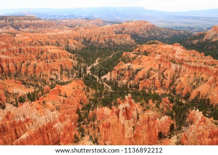 Zdjęcia stock: Beautiful Landscape In Bryce Canyon With Magnificent Stone Formation Like Amphitheater Temples Fig